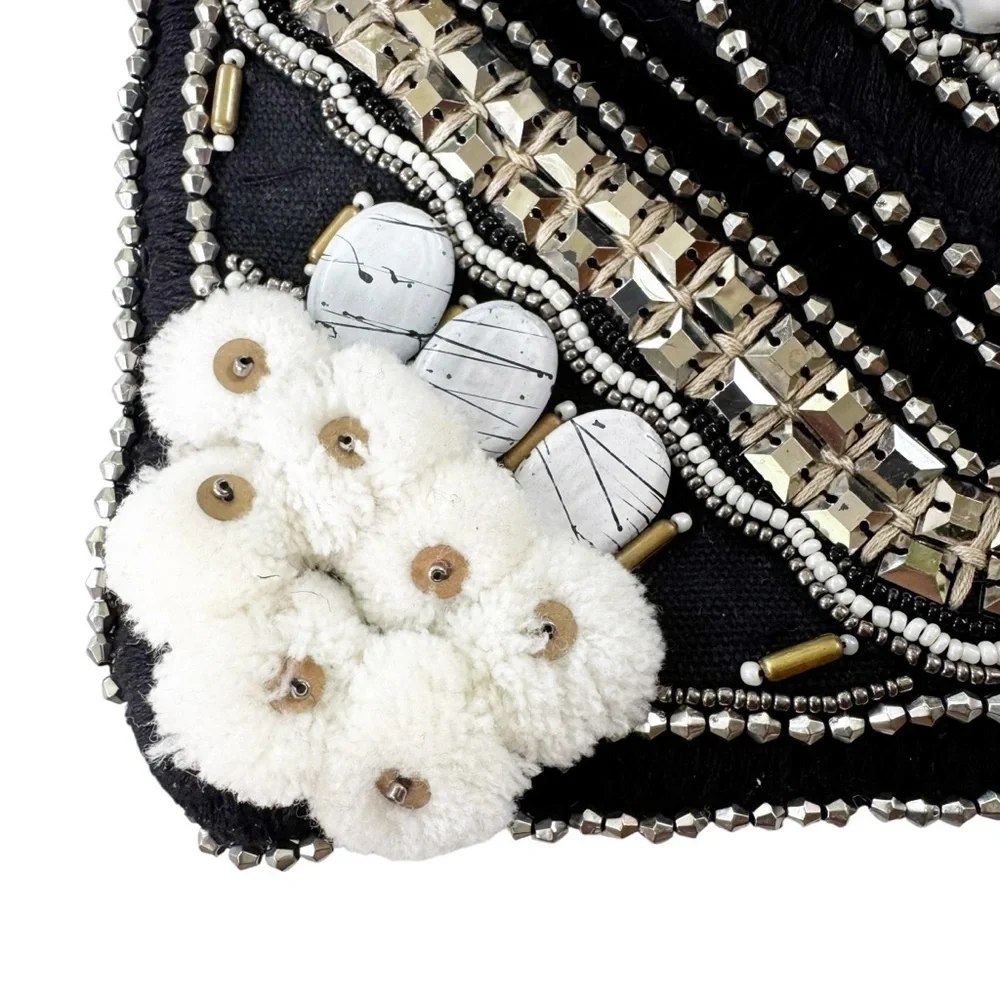 Antik Batik Bag Cuzco Embroidered Beaded Convertible Clutch Black